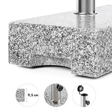 blumfeldt Schirmherr 25HSQ - Supporto Ombrellone da Terrazza, Rettangolare, in Granito, 25 kg, Superficie 45 x 22 cm, Fusto in Acciaio Inox, Grigio Lucido