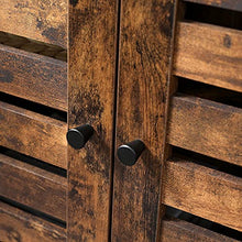 VASAGLE Armadietto da Bagno, Mobiletto Multiuso, Credenza a 4 Ripiani, Stile Rustico Chic, 60 x 30 x 80 cm, con Ante a Persiana, Scomparti, Ripiano Regolabile, Marrone Vintage BBK44BX