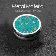 Pretty Paisley On Teal - Contenitore rotondo per pillole a 3 scomparti, in metallo, per medicina e vitamine, per viaggi all'aperto