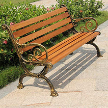Panca Da Giardino, Poltrona Da Giardino Per Esterni, Panca Da Veranda Per Mobili Da Esterno Con Gambe In Ghisa E Seduta In Legno Massello, Panca In Ferro Battuto Con Schienale E Braccioli