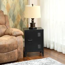 Comodino per camera da letto, armadio basso in acciaio, tavolino per soggiorno, armadietto per casa, ufficio, 40 x 30 x 57 cm, nero