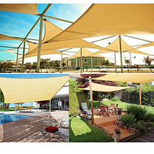 CH-GTJ Tenda A Vela Parasole Rettangolare,Ombrelloni da Giardino Impermeabile Protezione Antivento con UV Protezione per Terrazza, Campeggio, Cortile,Sandyellow,2.5X2.5m