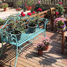 Sedia pieghevole Panca da Giardino in Metallo Lazy Susan, 2 Panchine Antiche per Terrazza All'aperto, 133X90x50cm (Cuscino Escluso)