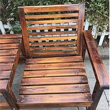 UWY Panchina per terrazza da Giardino all'aperto, Combinazione di Tavolo e Sedia da Balcone a Doppio Sedile in Legno massello anticorrosivo, panchina per Il Tempo Libero con Schienale, Tavolo co