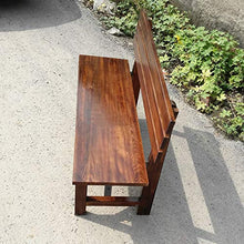 Panca da cortile in legno massello 120 CM doppio sedile, Panche di riposo interne ed esterne resistenti alle intemperie e anticorrosive, Sedia attesa panchina da giardino terrazza ristorante
