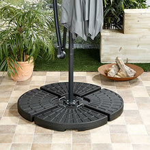 ToCi 4 x Parasol Stand - Set Base per Ombrellone da Giardino in Plastica 48.5 × 48.5 × 7.5 cm riempibile con sabbia/acqua e fino a 80 kg