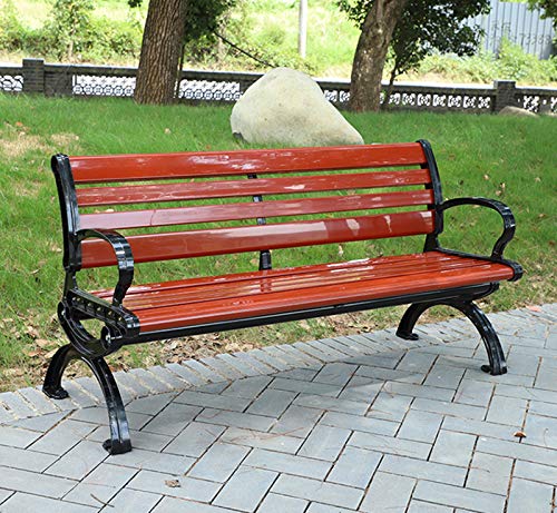 Panchina da Giardino in WPC, 120 Cm / 150 Cm, Panchina nel Patio All'aperto con/Senza Schienale, Robusto E Durevole Telaio in Ghisa