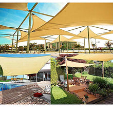 Redfire Vela Ombreggiante Tenda 3X3M, Anti-UV Tenda a Vela Impermeabile Quadrato Varie Dimensioni Compreso Corda di Fissaggio Sicurezza per Patio Giallo Sabbia