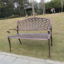 Panchina in Metallo Panca da Giardino per Tempo Libero All'aperto, Panche per Patio in Alluminio Pressofuso Resistenti Alle Intemperie, Panca di Riposo Decorativa per Veranda e Prato-2 Posti