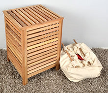 ts-ideen Cesto del bucato/Cofano per raccogliamento del bucato Ð Legno Massiccio di Noce Ð 66 cm Altezza