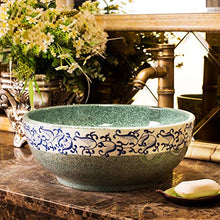 Yxx max -Lavabo Porcellana Bagno Contro Parte Superiore del Bacino Coakroom Bagno lavello del Vaso affonda Rotonda affondare Art Bacino (Senza Rubinetto) -40x15cm Lavandino del lavabo