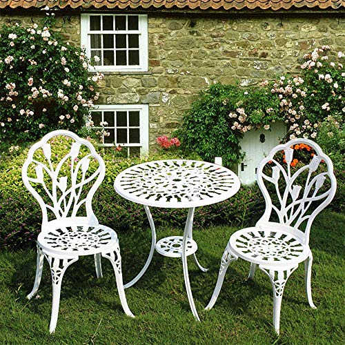 Prodotti Set bistrot Rotondo a 2 posti Tavoli e sedie in Alluminio pressofuso per Esterni, Cortile, Giardino, terrazza, tavoli e sedie da negoziazione in Metallo per Il Tempo Libero, per Balcone/Pra