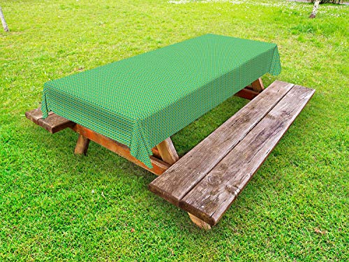 ABAKUHAUS Vintage ▾ Tovaglia da Esterno, Continuo Natura Motivi, Tovaglia da Picnic Lavabile Decorativa, 145 cm x 265 cm, Green Earth Giallo