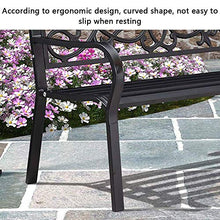 LXLH Panca da Giardino Sedia da Giardino panchina per Il Tempo Libero, panchine Metalliche per terrazza con braccioli e schienali, Poltrona da Veranda Impermeabile e antiruggine, può ospitare 2-3