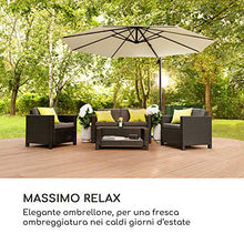 blumfeldt Belo Horizonte - Ombrellone Parasole, Diametro: 292 cm, Materiale: Poliestere con Strato PA, Protezione da UV: 30+, Idrorepellente, Supporto in Alluminio con Rotazione a 360°, Crema