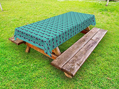 ABAKUHAUS Geologia Tovaglia da Esterno, Outdoor Roccia Snow Mountain, Tovaglia da Picnic Lavabile Decorativa, 145 cm x 210 cm, Blu Scuro Scuro Seafoam