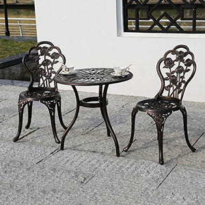 Tavolo e sedia da balcone in alluminio pressofuso set tavolo e sedia da esterno, sedia in ferro per il tempo libero, tavolino da caffè combinato set di mobili da giardino,tavolo e sedia da bistrot s