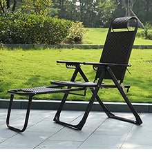 HDZW Sedia Estraibile in Vimini, Poltrona Pieghevole a Peso Zero, Lussuosa Poltrona reclinabile da Giardino, Sedia a Sdraio per Pausa Pranzo, Adatta per Interni ed Esterni