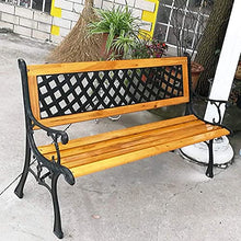 Panchine Park Garden Terrace Panchina da Esterno, Panchine da Salotto Resistenti alle intemperie con Struttura in ghisa e Legno massello anticorrosivo, Panchina da Cortile a 2-3 posti con braccioli