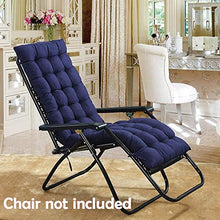 Goodquan Cuscino per sedia a sdraio in morbido cotone per esterni, schienale alto, comodo cuscino per schienale, antiscivolo, lavabile, facile da pulire (blu, 53 x 155 cm)