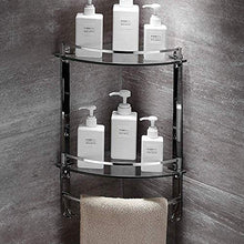 AINIYF Bagno Bagno Doccia Mensola Organizzatore a Parete in Acciaio Inox 304 Vetro temperato Triangolo d'angolo Rack Punch Installazione (Dimensioni: 335x235x480mm)