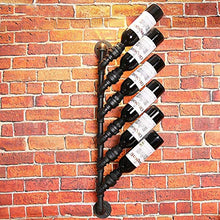 Cremagliera del vino NaNa Wine Rack Retro industriale American Style Style Village Tema Bar Bar attaccatura di parete del tubo ornamenti Espositore in ferro battuto, nero (34.3 * 9.8 * 8.7 in) scaffal