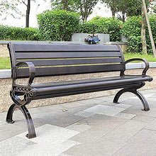 LXLH Panca da Giardino Panca da Giardino da 59 Pollici panchina da Giardino panchina da Giardino, Sedile in Metallo per Esterni per 2-3 Persone Sedia per Il Tempo Libero con braccioli e Schienale