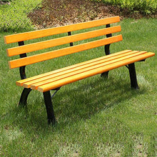 GaoF Panchina da Giardino per Esterni, panchine da terrazza per Il Tempo Libero, panchine da Cortile con Struttura in ghisa e Legno Oliato, Comoda panchina 2-4 posti con braccioli