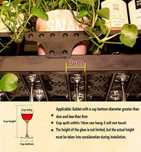 WURE Portabottiglie rovesciabile Porta Ferro battuto a Muro Portabicchieri pensile Europeo Portabottiglie da Vino Altezza Regolabile Bar Bicchieri da Vino a casa Mensola Ornamenti creativi Calice