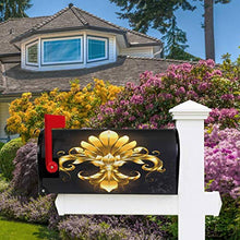 Vintage Gold Fleur De Lis Flower Mailbox Copre Magnetica Grande Posta Casella Involucri Giardino Giardino Cantiere Casa Decor Oversize Dimensioni 64,8 x 53,3 cm