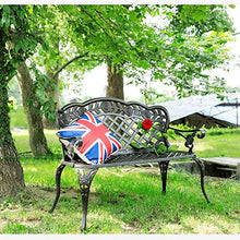 LXLH Panca da Giardino Panca da terrazza Panche da Giardino panchine Decorative retrò, Panca in Alluminio con Schienale e braccioli, Sedia a Sdraio per Balcone all'aperto, Adatto per Prato, veran