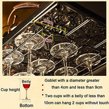 Wine Rack, Vino Wine Rack Rack metallo catena di collegamento a soffitto Hanging Wine Bottle Holder galleggiante Mensole Bottiglia Organizzatore e Calici di archiviazione for Bar Kitchen Club Rack, 60