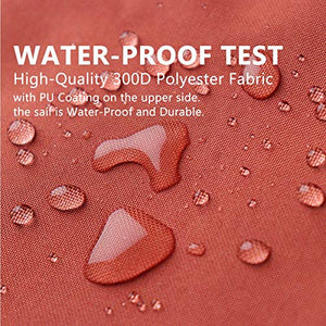 CLJ LWY Tenda da Sole Tenda da Sole Tenda da Sole Tenda da Sole per Feste da Giardino all'aperto Resistenza all'Acqua Anti UV Tessuto Oxford Ruggine Quadrato Rosso Rettangolo Triangolo (3x3x4,3m)
