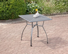 Greemotion 416395 Tavolo Tavolino Toulouse Quadrato da Giardino in Metallo, 70 x 70 cm, Acciaio, Grigio, 70x70x74 cm