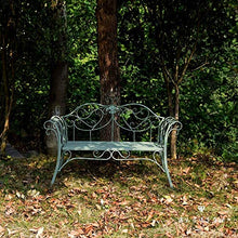 GaoF Panchina Doppia per Esterni in Ferro battuto, Sedia per Il Tempo Libero con Decorazione Portico da Giardino, panchina in ghisa con Schienale e braccioli, Adatta per terrazzo, Balcone, Prato