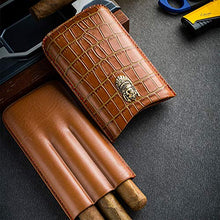 HJGHY Cigar Humidor Fondina Idratante per Sigari da Tre Confezioni Portatile Il Villaggio Interno in Pelle di Alta qualità può Essere Portato Scatola di Sigari,Nero