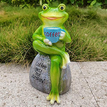 NULINULI Ornamenti della Statua del Giardino della Rana, Statua della Rana Verde Creativa 3D, Rana Seduta sulla Statua di Pietra, Ornamenti della Resina A