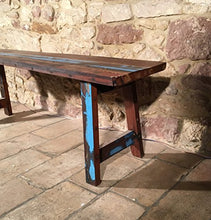 Panchina massiccia indonesiana in legno di teak, panca da giardino multicolore