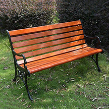 Panchina Giardino Terrazza Panche per Tempo Libero All'aperto, Panca da Esterno Resistente Aintemperie con Struttura Ghisa e Legno Massello Anticorrosivo, Panchine Decorative retrò per Portici Prati