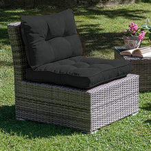 Beautissu Cuscino per Esterno Flair Outdoor -Resistente all'Acqua- Comoda Seduta - 70x70x10 cm - per mobili Rattan in Giardino e Balcone - Grigio Grafite