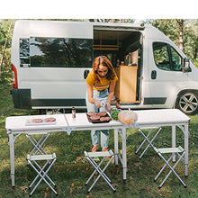 Sunflo Tavolo Pieghevole 1,8 m Regolabile in Altezza Alluminio Tavolo da Campeggio Barbecue Picnic al Coperto Esterno Tavolo in con Maniglia di Trasporto