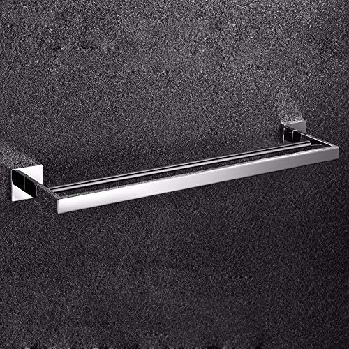 MBYW portasciugamani Moderno Portasciugamani da Bagno, portasciugamani, portasciugamani Doppio Quadrato in Acciaio Inox, Ciondolo con Hardware, portasciugamani con spazzole