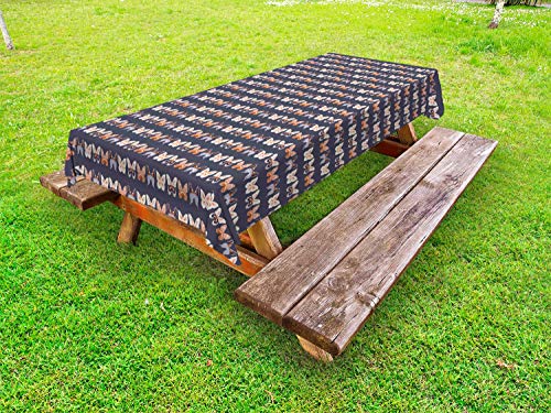 ABAKUHAUS Insetti Tovaglia da Esterno, Farfalle, Tovaglia da Picnic Lavabile Decorativa, 145 cm x 210 cm, Dark Indigo Multicolor