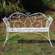 Panchina da Giardino Panchina da Esterno, Panchina da Balcone in Metallo da 124 Cm, Sedili da Veranda in Ghisa Resistenti alle Intemperie, Panchina da Parco con Schienale E Braccioli