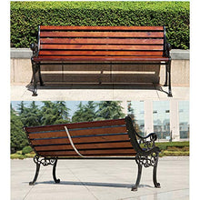 Panchina da giardino panchina da giardino per esterni, Panchina resistente alle intemperie con schienale e braccioli, Struttura in fusione di alluminio e legno massello anticorrosivo Panchina portic