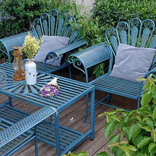 GaoF Terrazza panchina da Giardino panchina da Esterno in Metallo, panchina per Il Tempo Libero a Due posti con Schienale e braccioli, Tavolo e Sedia con Struttura in ghisa Resistente alle
