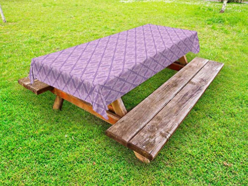ABAKUHAUS Orientale Tovaglia da Esterno, Ornamentali Boho Design, Tovaglia da Picnic Lavabile Decorativa, 145 cm x 210 cm, Malva Malva