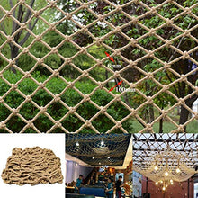 WEIFAN Rete Anti-Caduta Rete di Canapa di Iuta - Rete di Corda per decking a Rete con Decorazione Bar retrò, Tessuta a Mano per Bambini Accessori per parchi Giochi Rete di Sicurezza per Bambini