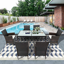 Belissy Tavolo Da Giardino Con Sedie Mobili Giardino Polyrattan Set Pranzo Giardino Set Tavolo Giardino Set Da Pranzo Con 6 Sedie E Mobili Da Giardino,Con 6 Sedie E Tavolo, Colore: Nero