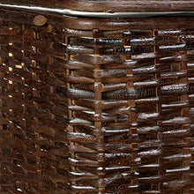 Relaxdays 2 Cestini Rettangolari, 28 L, Rattan Intrecciato, Cesti Impilabili Rivestimento Interno Rimovibile, Mogano